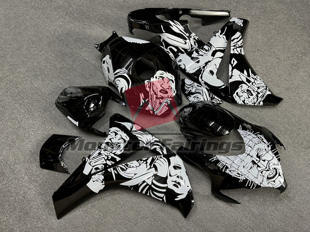2008 - 2011 Honda CBR1000RR Gloss Black Nightmare fairing set - ABS injection, custom painted by Monster Fairings