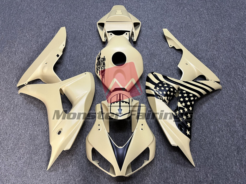 Honda CBR1000RR 2006 - 2007 Gloss Desert Tan Patriotic ABS fairings - custom motorcycle bodywork kit by Monster Fairings