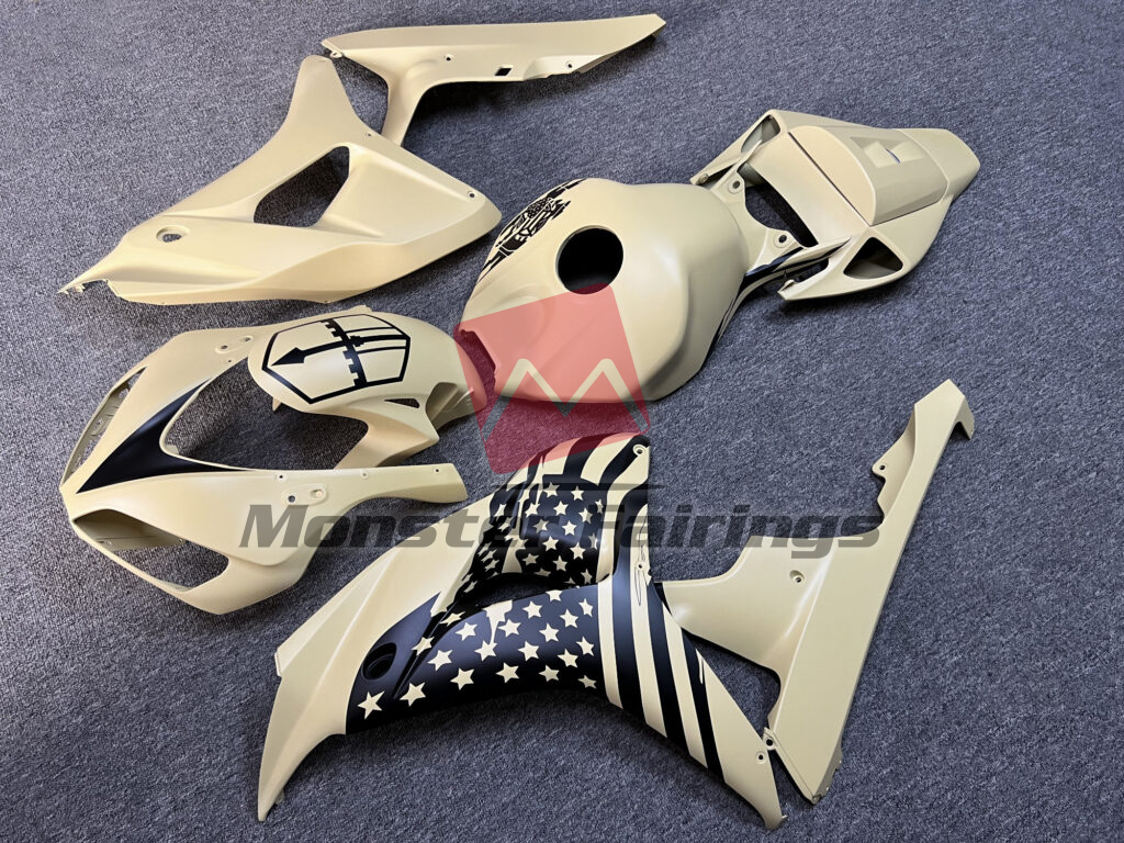 Monster Fairings ABS fairing kit for Honda CBR1000RR 2006 - 2007 - Gloss Desert Tan Patriotic, precise OEM fit
