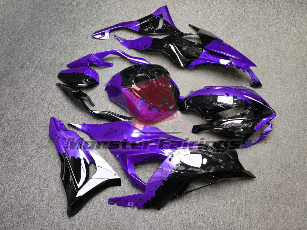 Gloss Black & Purple Wreckage ABS fairings for Kawasaki ZX6R 2024 - 2025 - premium OEM fit kit by Monster Fairings
