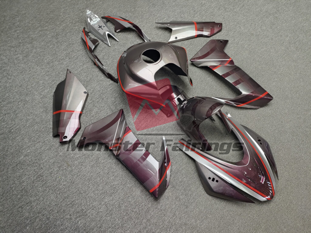Monster Fairings ABS fairing kit for Aprilia RS660 2020 - 2024 - Gloss Gray & Red Gradient Pattern, precise OEM fit