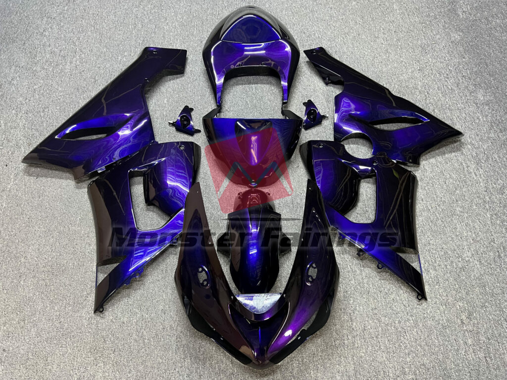 Kawasaki ZX6R 2005 - 2006 Gloss Purple Gradient ABS fairings - custom motorcycle bodywork kit by Monster Fairings
