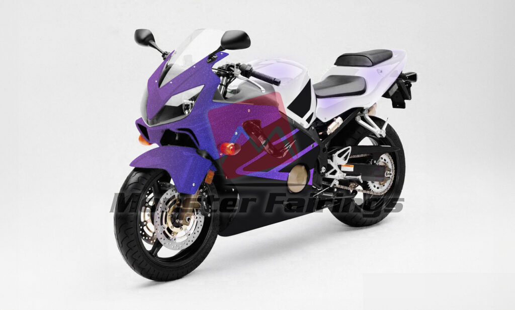 Gloss Black & Purple Chameleon With Pearl White ABS fairings for Honda CBR600 F4i 2001 - 2003 - premium OEM fit kit by Monster Fairings