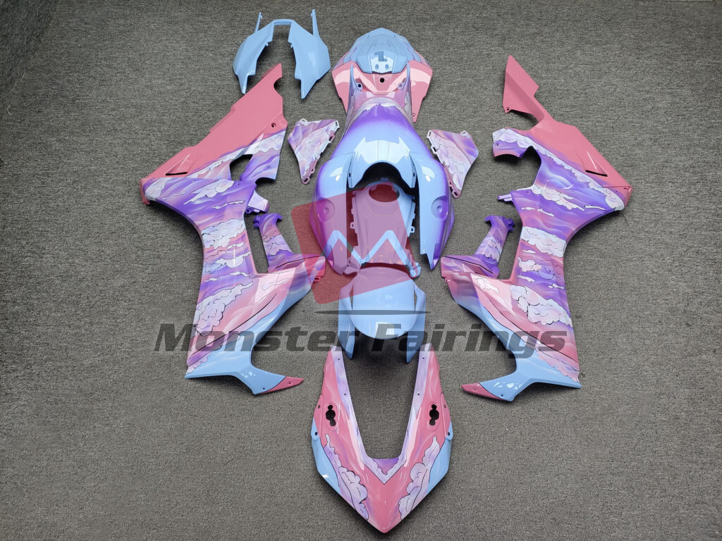Honda CBR1000RR 2017 - 2025 Gloss Baby Pink & Blue Sky Serenity ABS fairings - custom motorcycle bodywork kit by Monster Fairings