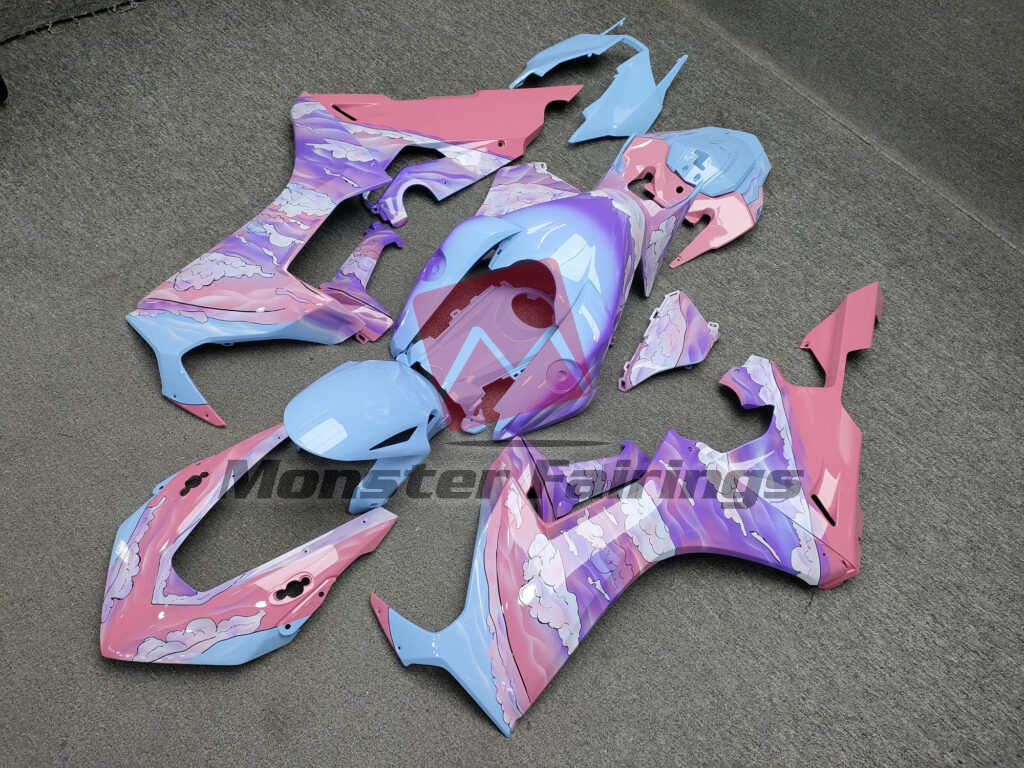 2017 - 2025 Honda CBR1000RR Gloss Baby Pink & Blue Sky Serenity fairing set - ABS injection, custom painted by Monster Fairings