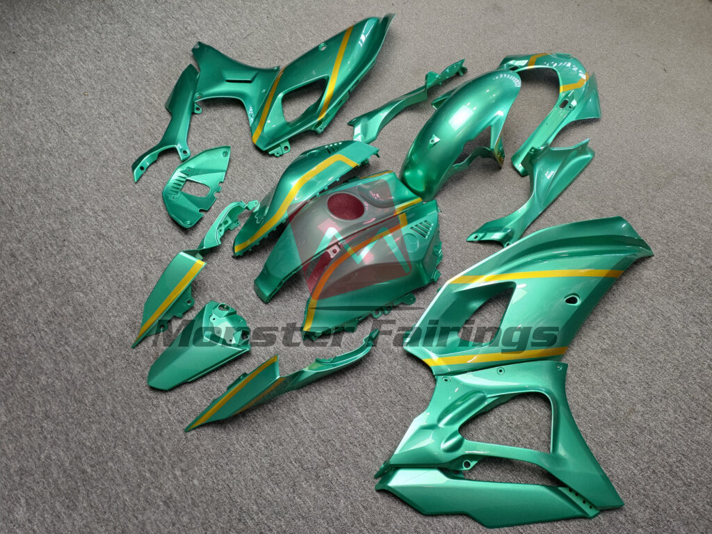 Monster Fairings ABS fairing kit for Yamaha R7 2021 - 2025 - Gloss Emerald Green With Gold, precise OEM fit