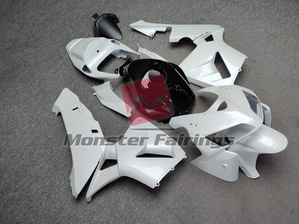 Honda CBR600RR custom ABS fairings 2005 - 2006 in Gloss Pearl White & Black - durable replacement kit, Monster Fairings