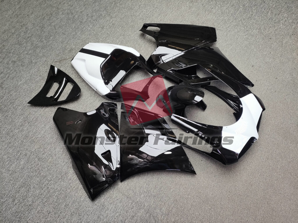 Gloss Black White ABS fairings for Ducati 996 748 916 998 - premium OEM fit kit by Monster Fairings