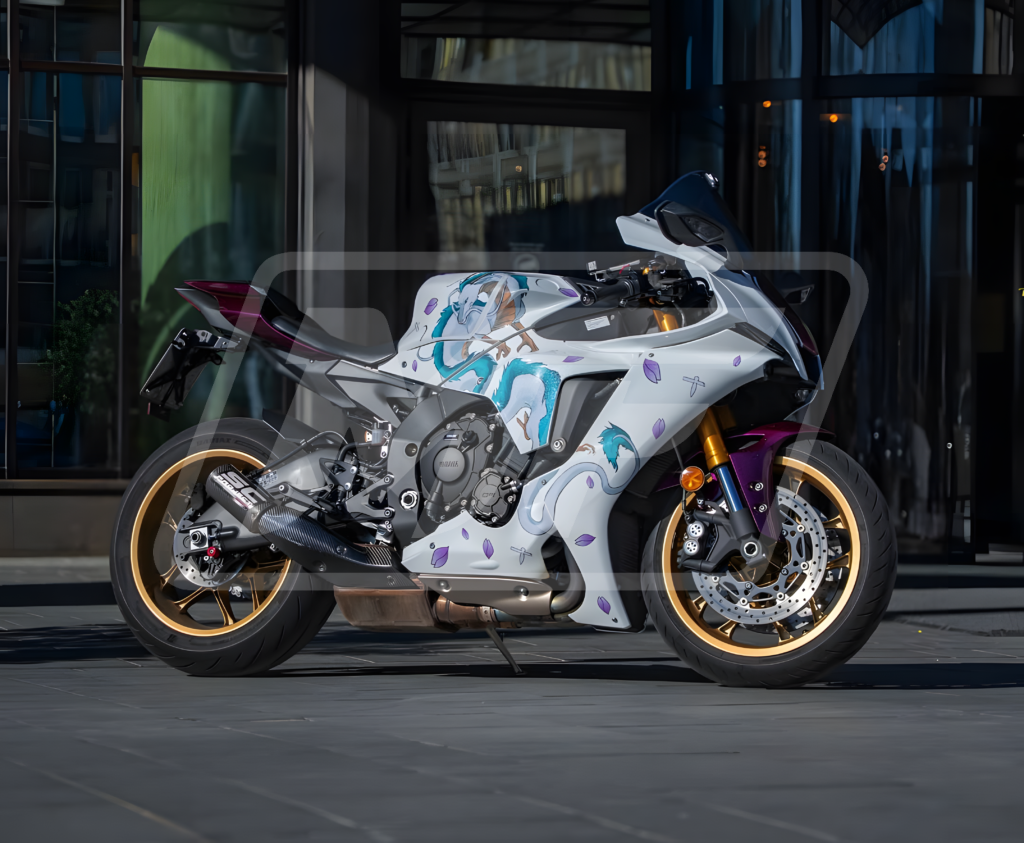 Gloss White & Purple Haku ABS fairings for Yamaha R1 2020 - 2025 - premium OEM fit kit by Monster Fairings