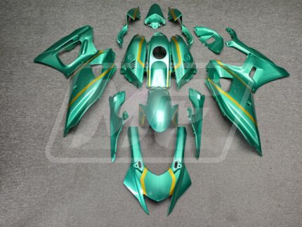 Yamaha R7 2021-2025 Gloss Emerald Green With Gold ABS Fairings | Monster Fairings