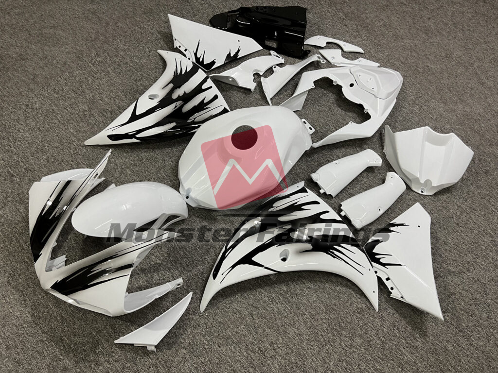Gloss White & Black Splash ABS fairings for Yamaha R1 2009 - 2011 - premium OEM fit kit by Monster Fairings