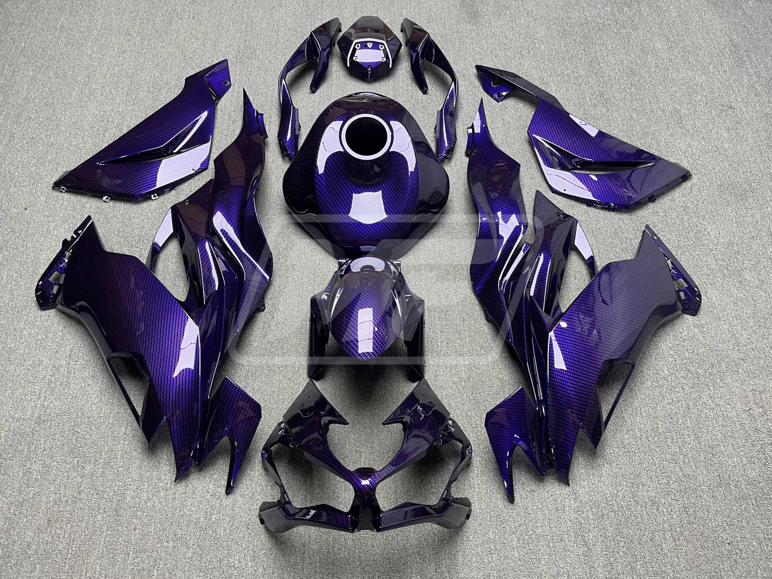Kawasaki ZX6R 2019-2023 Gloss Purple Carbon Fiber ABS