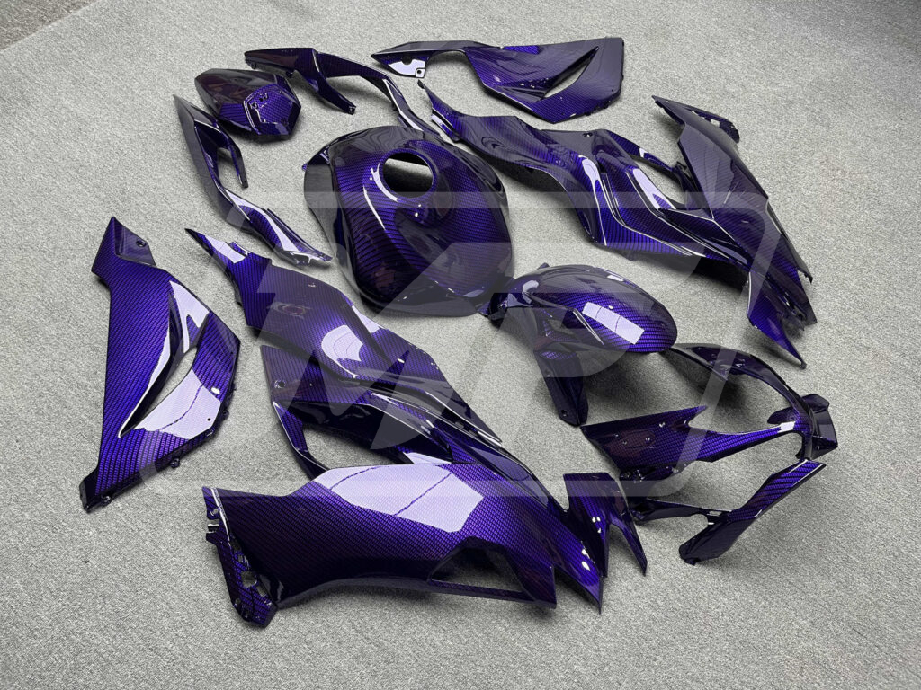 Kawasaki ZX6R custom ABS fairings 2019 - 2023 in Gloss Purple Carbon Fiber - durable replacement kit, Monster Fairings