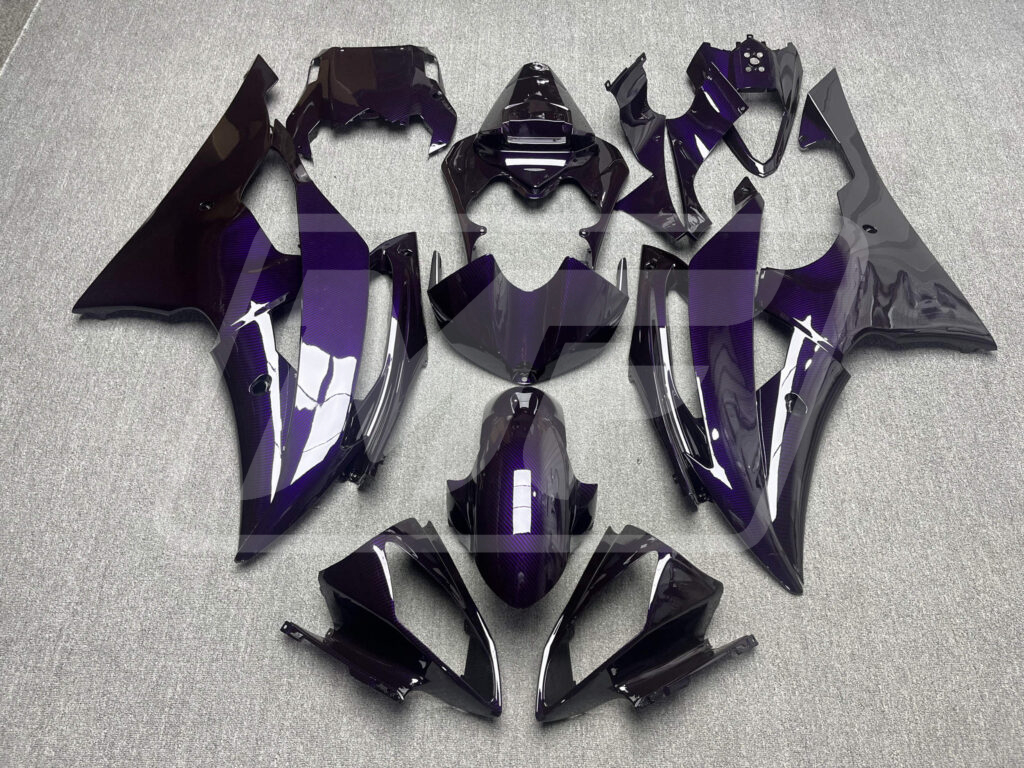 Yamaha R6 2008 - 2016 Gloss Purple Carbon Fiber ABS fairings - custom motorcycle bodywork kit by Monster Fairings