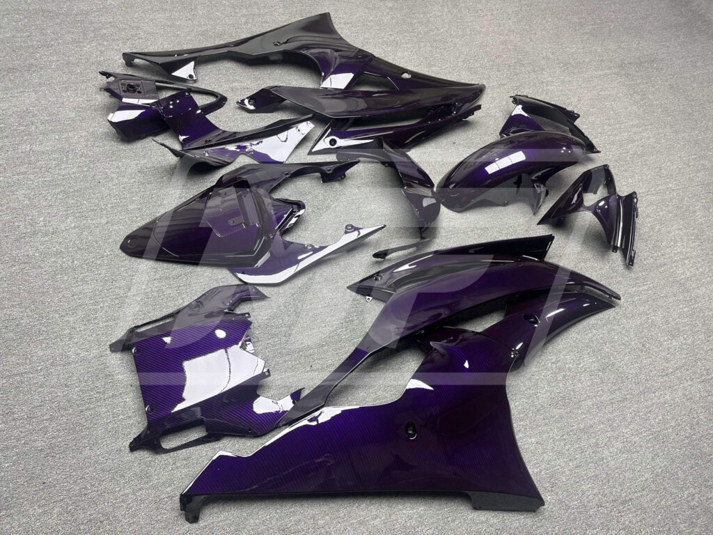 2008 - 2016 Yamaha R6 Gloss Purple Carbon Fiber fairing set - ABS injection, custom painted by Monster Fairings