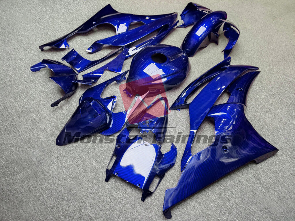 Gloss Blue Carbon Fiber ABS fairings for Yamaha R6 2008 - 2016 - premium OEM fit kit by Monster Fairings