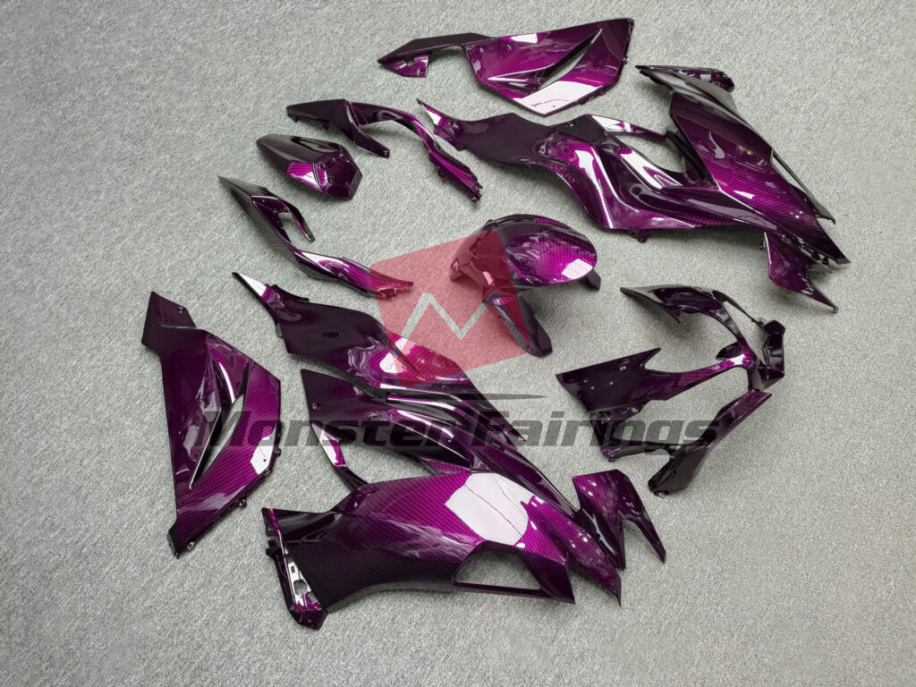 Kawasaki ZX6R custom ABS fairings 2019 - 2023 in Gloss Pink Carbon Fiber - durable replacement kit, Monster Fairings