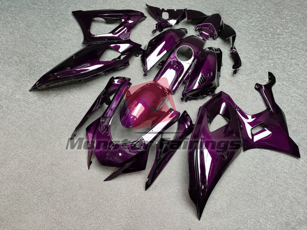 2021 - 2025 Yamaha R7 Gloss Pink Carbon Fiber fairing set - ABS injection, custom painted by Monster Fairings