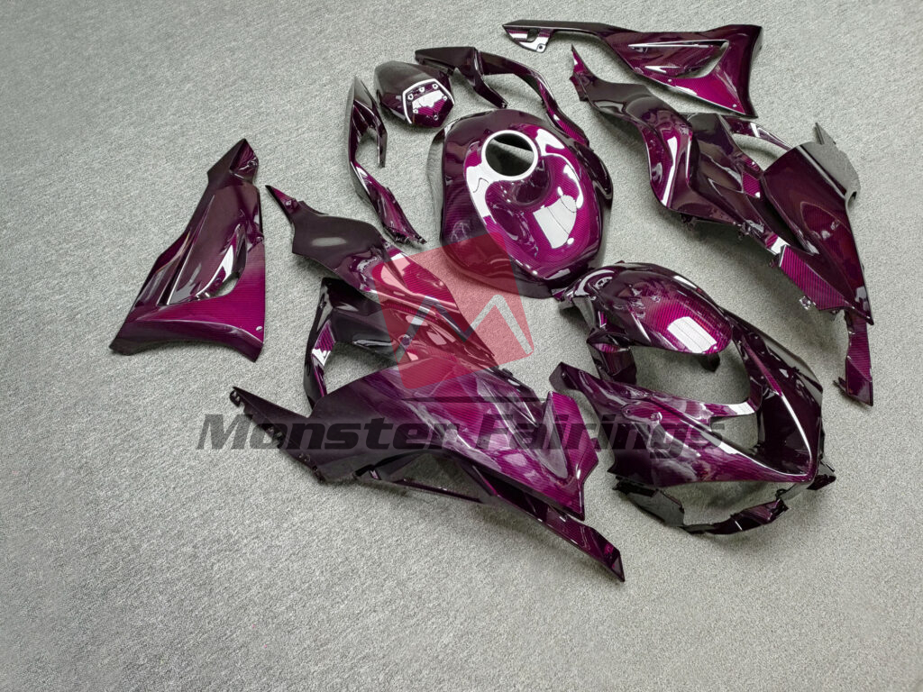 Kawasaki ZX6R custom ABS fairings 2024 - 2025 in Gloss Pink Carbon Fiber - durable replacement kit, Monster Fairings