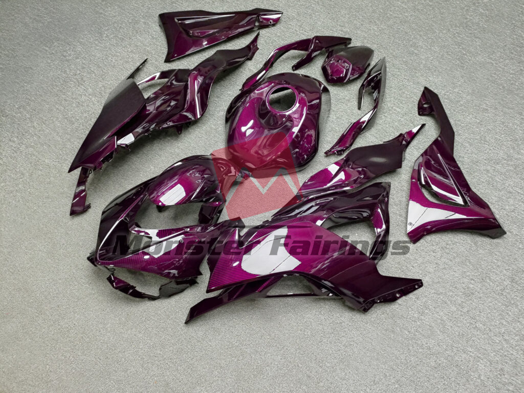 Gloss Pink Carbon Fiber ABS fairings for Kawasaki ZX6R 2024 - 2025 - premium OEM fit kit by Monster Fairings