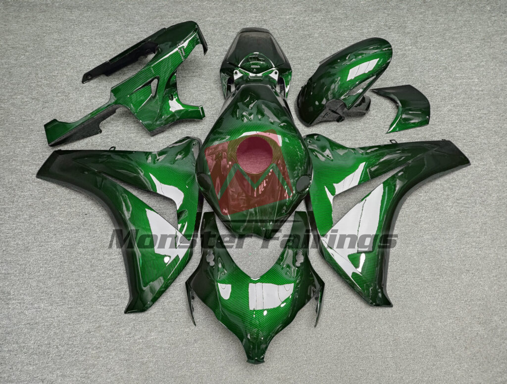 Honda CBR1000RR 2008 - 2011 Gloss Green Carbon Fiber ABS fairings - custom motorcycle bodywork kit by Monster Fairings