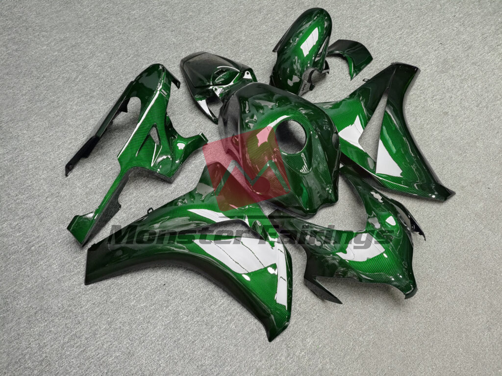 Honda CBR1000RR custom ABS fairings 2008 - 2011 in Gloss Green Carbon Fiber - durable replacement kit, Monster Fairings