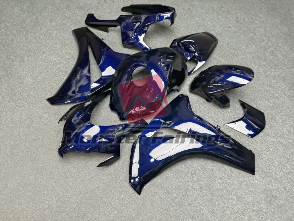 2008 - 2011 Honda CBR1000RR Gloss Blue Carbon Fiber fairing set - ABS injection, custom painted by Monster Fairings