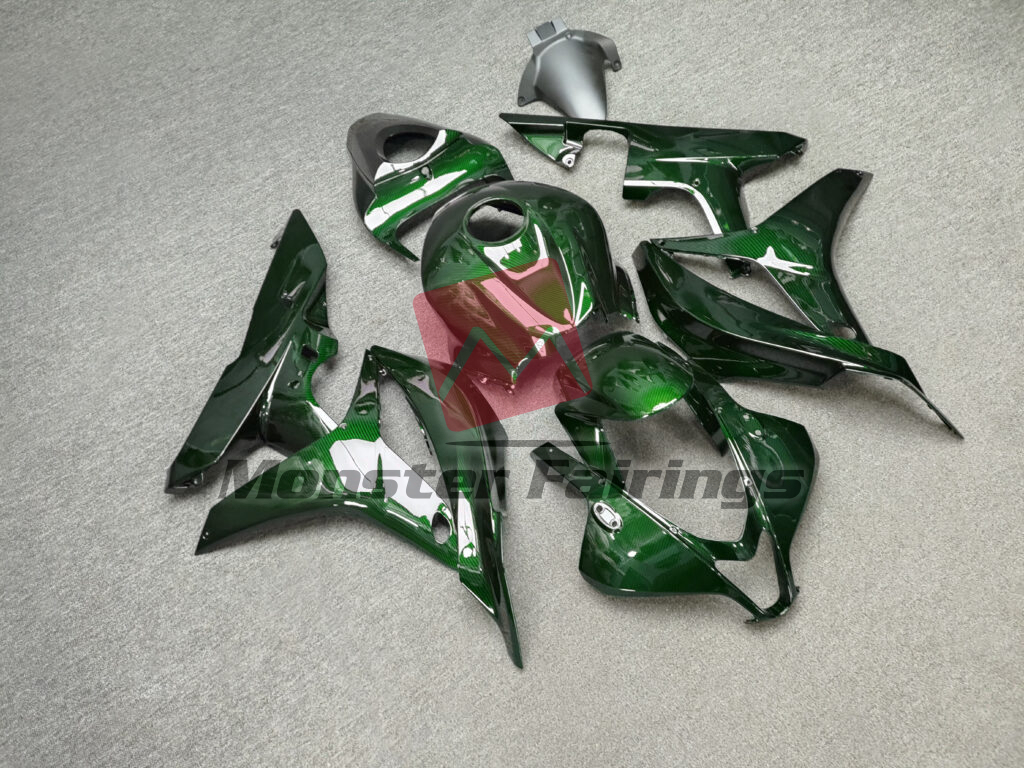 Gloss Green Carbon Fiber ABS fairings for Honda CBR600RR 2007 - 2008 - premium OEM fit kit by Monster Fairings