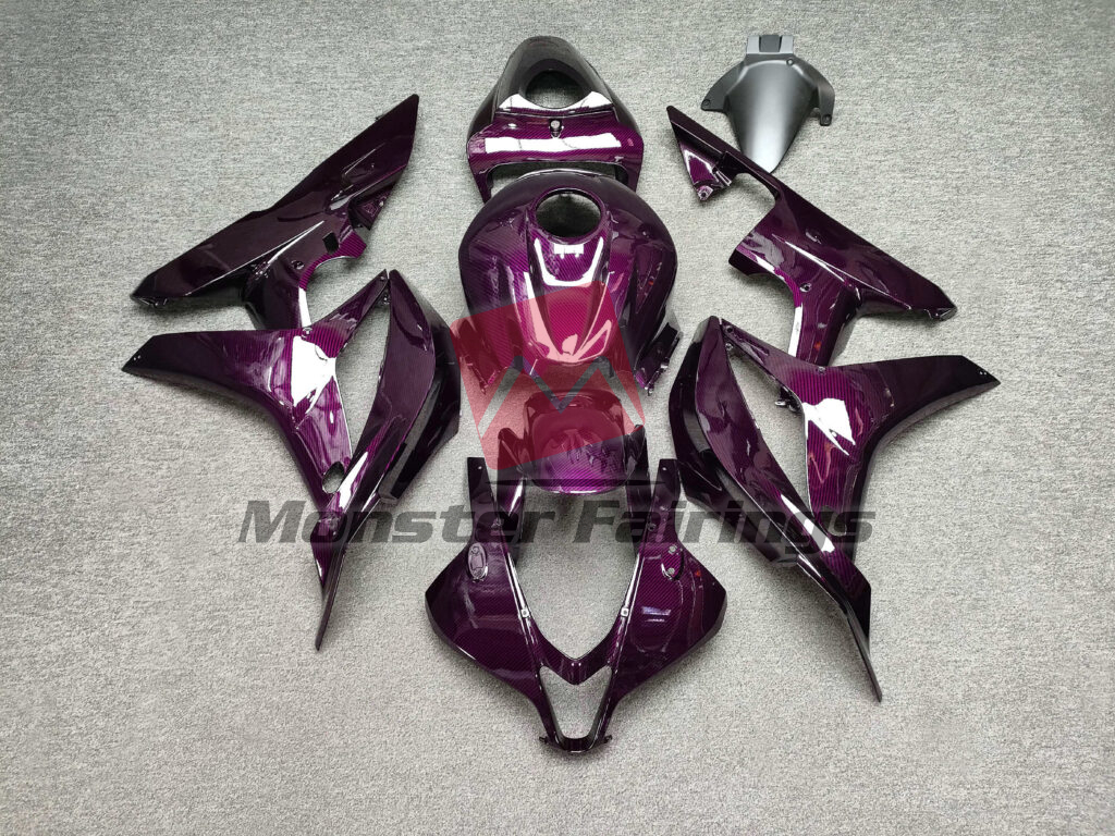 Honda CBR600RR 2007 - 2008 Gloss Pink Carbon Fiber ABS fairings - custom motorcycle bodywork kit by Monster Fairings