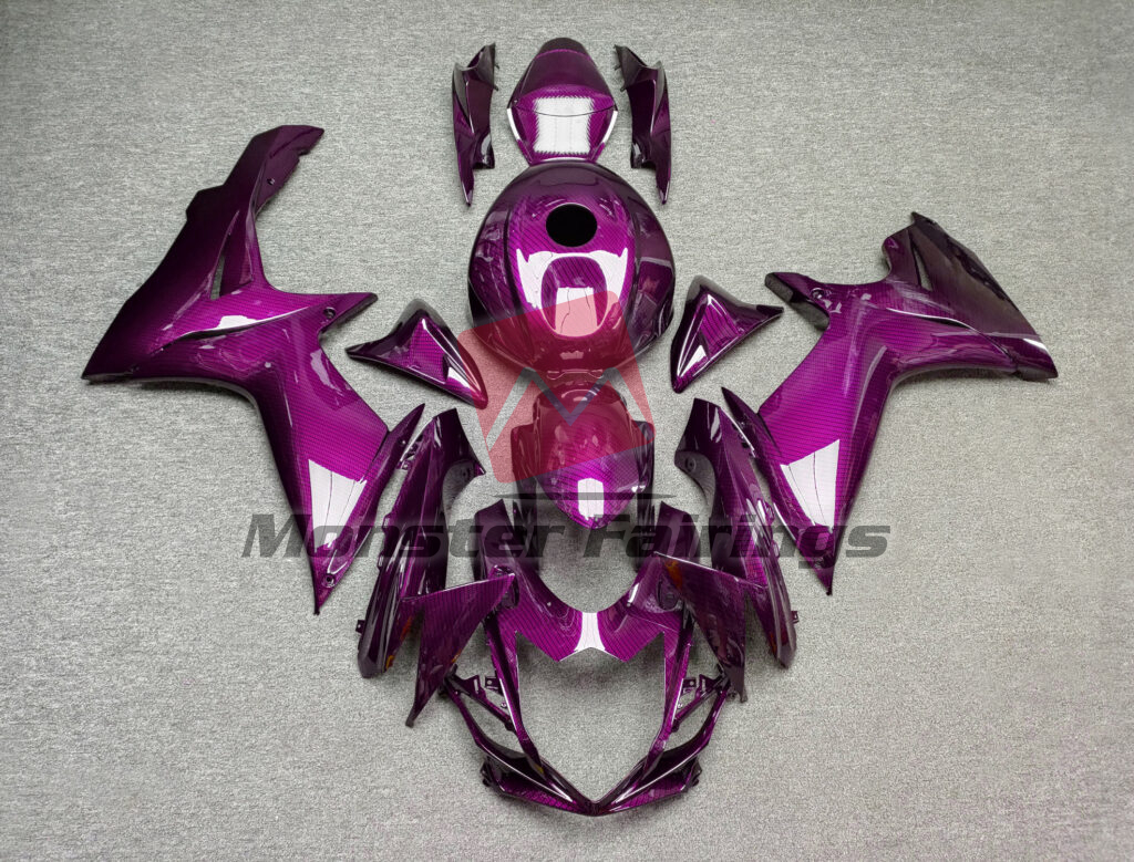 Suzuki GSXR 600 - 750 2011 - 2025 Gloss Pink Carbon Fiber ABS fairings - custom motorcycle bodywork kit by Monster Fairings