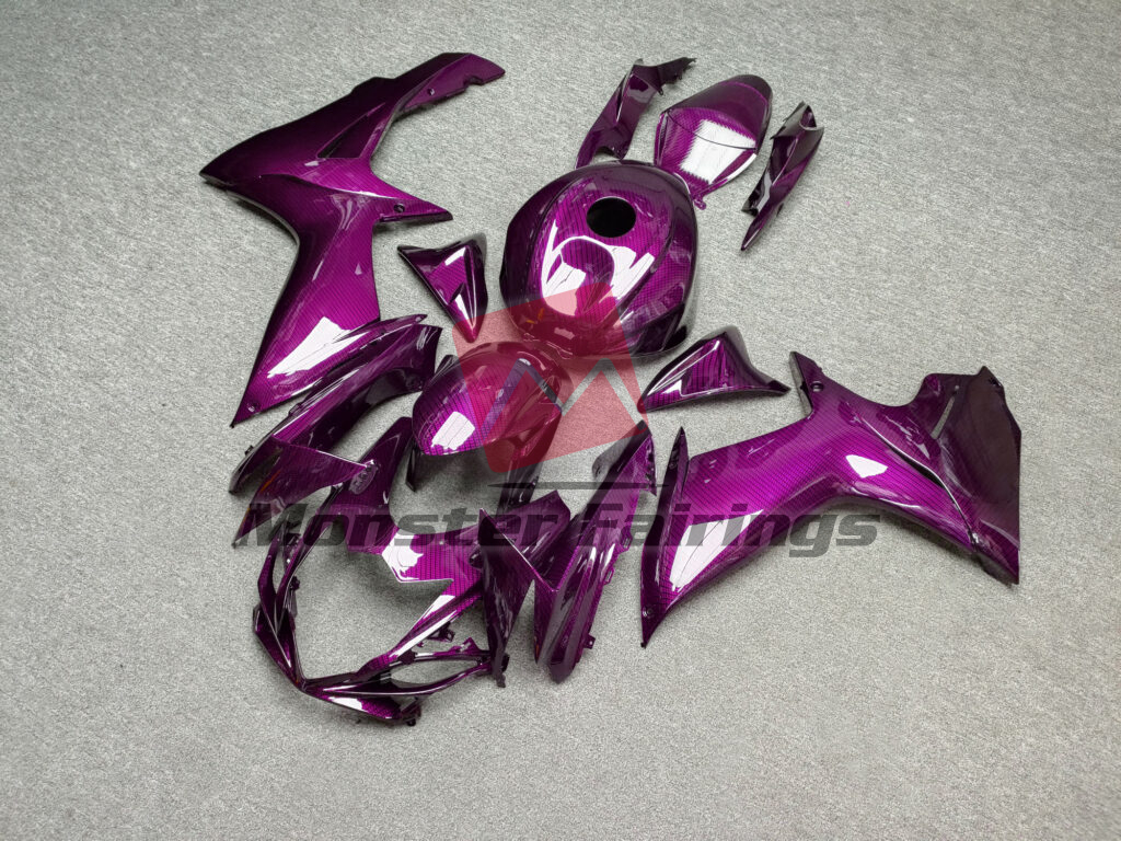 2011 - 2025 Suzuki GSXR 600 - 750 Gloss Pink Carbon Fiber fairing set - ABS injection, custom painted by Monster Fairings