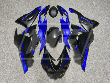Kawasaki ZX6R 2024-2026 Matte Black & Blue ABS Fairings | Monster Fairings