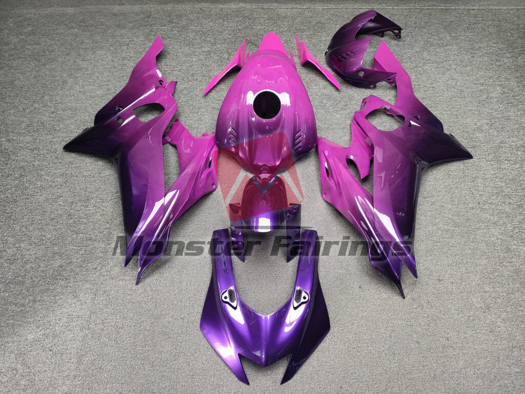 Yamaha R6 2017 - 2022 Gloss Purple & Hot Pink Gradient ABS fairings - custom motorcycle bodywork kit by Monster Fairings