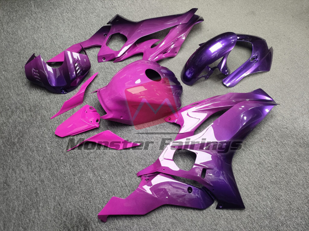 2017 - 2022 Yamaha R6 Gloss Purple & Hot Pink Gradient fairing set - ABS injection, custom painted by Monster Fairings