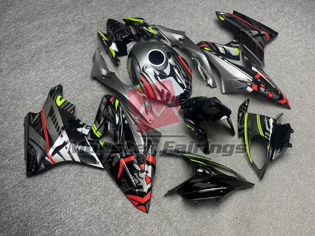 Gloss Gray Black & Red ABS fairings for BMW S1000RR 2017 - 2018 - premium OEM fit kit by Monster Fairings