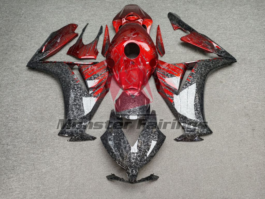 Honda CBR1000RR 2012 - 2016 Gloss Forged Carbon Fiber Candy Red Clawed ABS fairings - custom motorcycle bodywork kit by Monster Fairings
