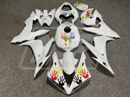 (IN STOCK) Yamaha R1 2004-2006 Gloss White Custom ABS Fairings | Monster Fairings