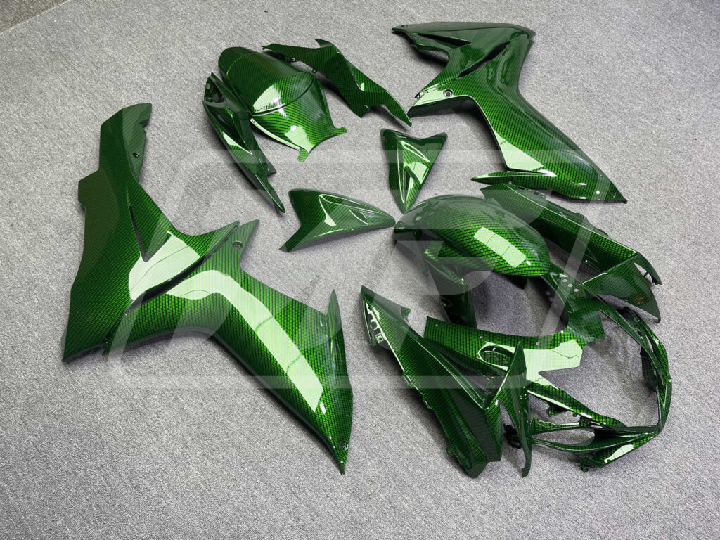 2011 - 2025 Suzuki GSXR 600 - 750 Gloss Green Carbon Fiber fairing set - ABS injection, custom painted by Monster Fairings