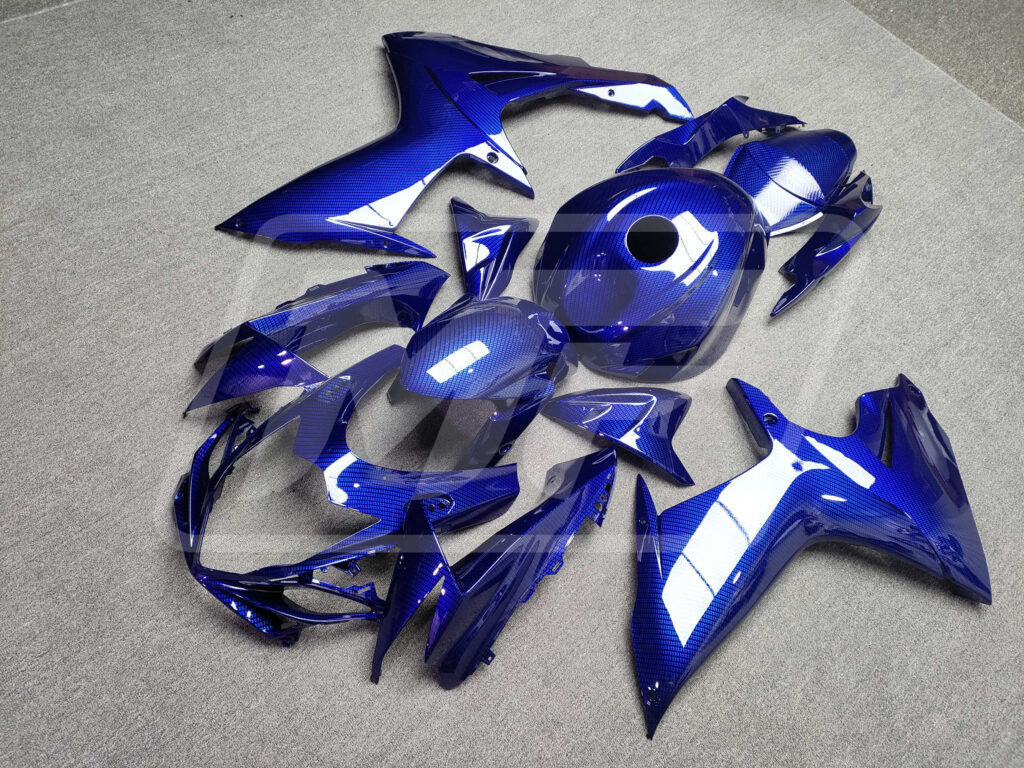 Gloss Blue Carbon Fiber ABS fairings for Suzuki GSXR 600 - 750 2011 - 2025 - premium OEM fit kit by Monster Fairings