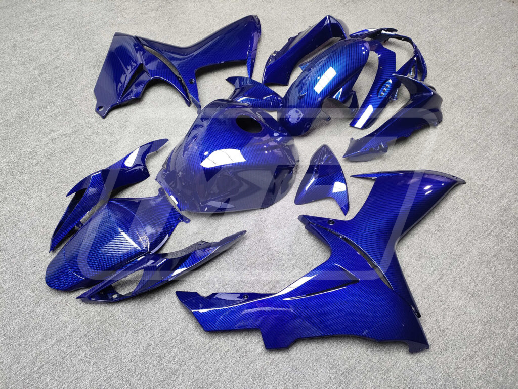 2011 - 2025 Suzuki GSXR 600 - 750 Gloss Blue Carbon Fiber fairing set - ABS injection, custom painted by Monster Fairings