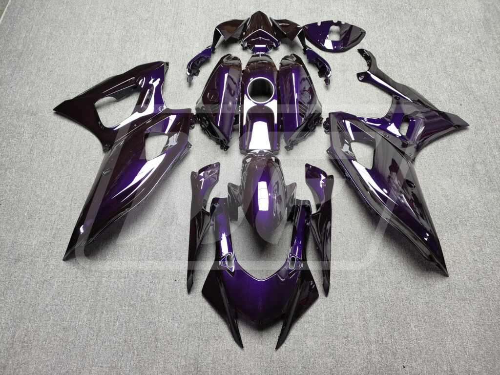 Yamaha R7 2021 - 2025 Gloss Purple Carbon Fiber ABS fairings - custom motorcycle bodywork kit by Monster Fairings