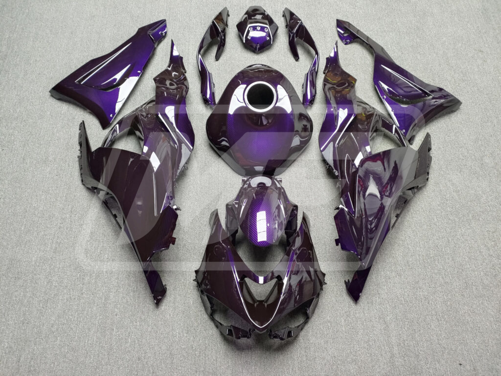 Kawasaki ZX6R 2024 - 2025 Gloss Purple Carbon Fiber ABS fairings - custom motorcycle bodywork kit by Monster Fairings