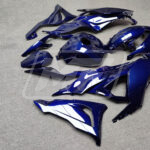 2024 - 2025 Kawasaki ZX6R Gloss Blue Carbon Fiber fairing set - ABS injection, custom painted by Monster Fairings