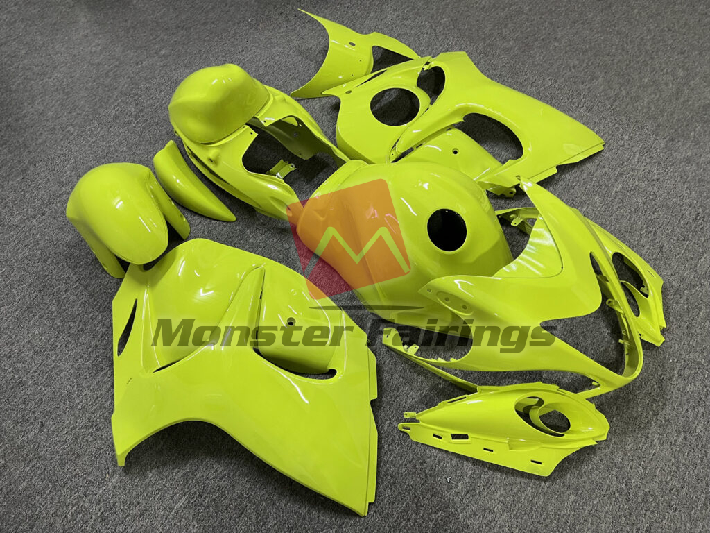 Suzuki GSXR 1300 custom ABS fairings 2008 - 2020 in Gloss High Vis Yellow - durable replacement kit, Monster Fairings