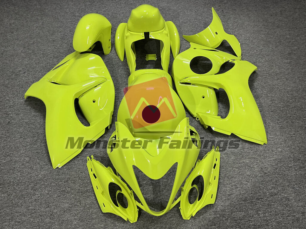 Suzuki GSXR 1300 2008 - 2020 Gloss High Vis Yellow ABS fairings - custom motorcycle bodywork kit by Monster Fairings