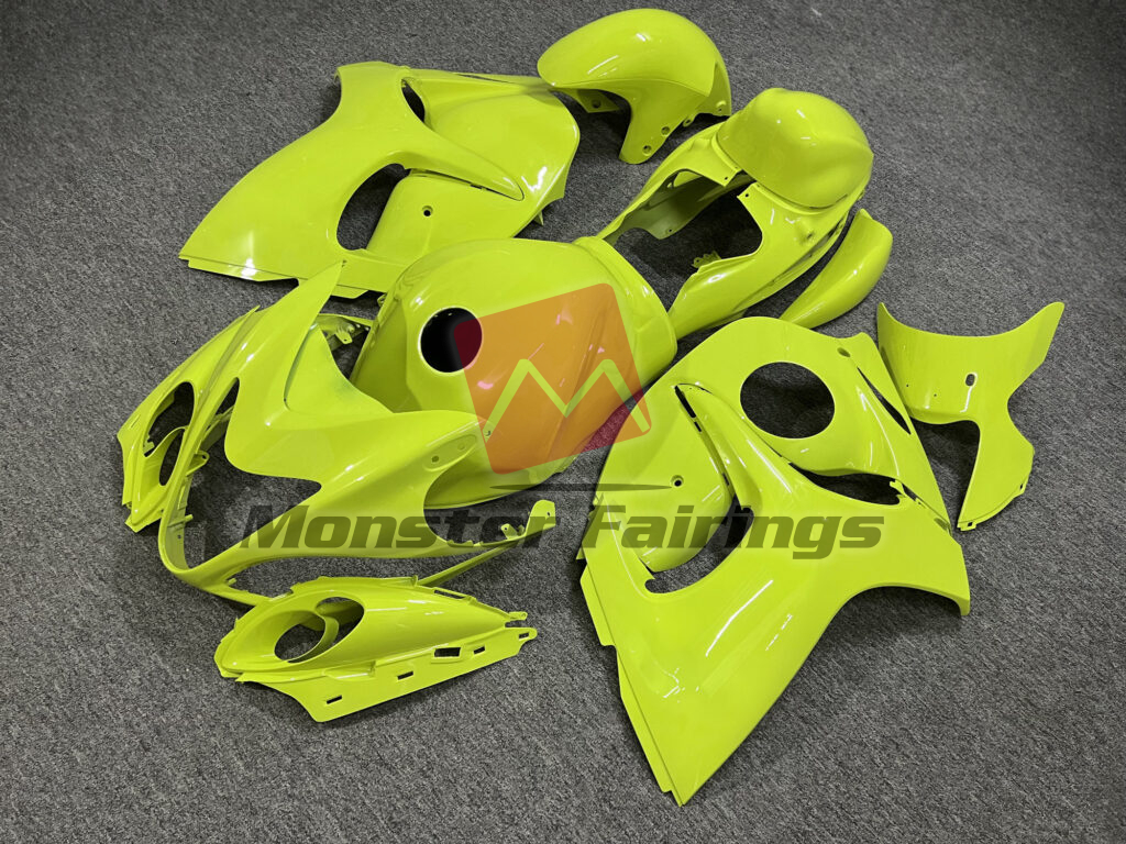 Gloss High Vis Yellow ABS fairings for Suzuki GSXR 1300 2008 - 2020 - premium OEM fit kit by Monster Fairings