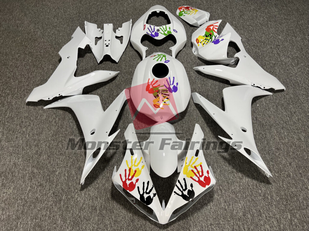 Yamaha R1 2004 - 2006 Gloss White Custom ABS fairings - custom motorcycle bodywork kit by Monster Fairings