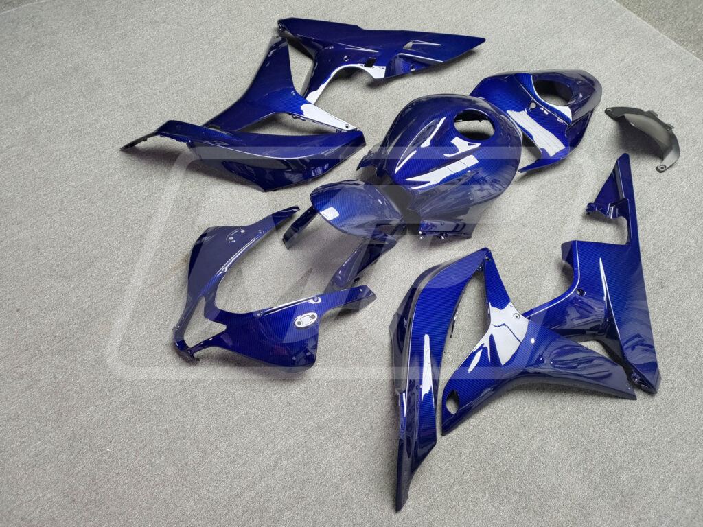 Gloss Blue Carbon Fiber ABS fairings for Honda CBR600RR 2007 - 2008 - premium OEM fit kit by Monster Fairings