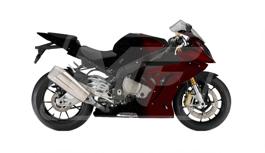 Gloss Maroon Red & Metallic Black Carbon Fiber ABS fairings for BMW S1000RR 2009 - 2014 - premium OEM fit kit by Monster Fairings