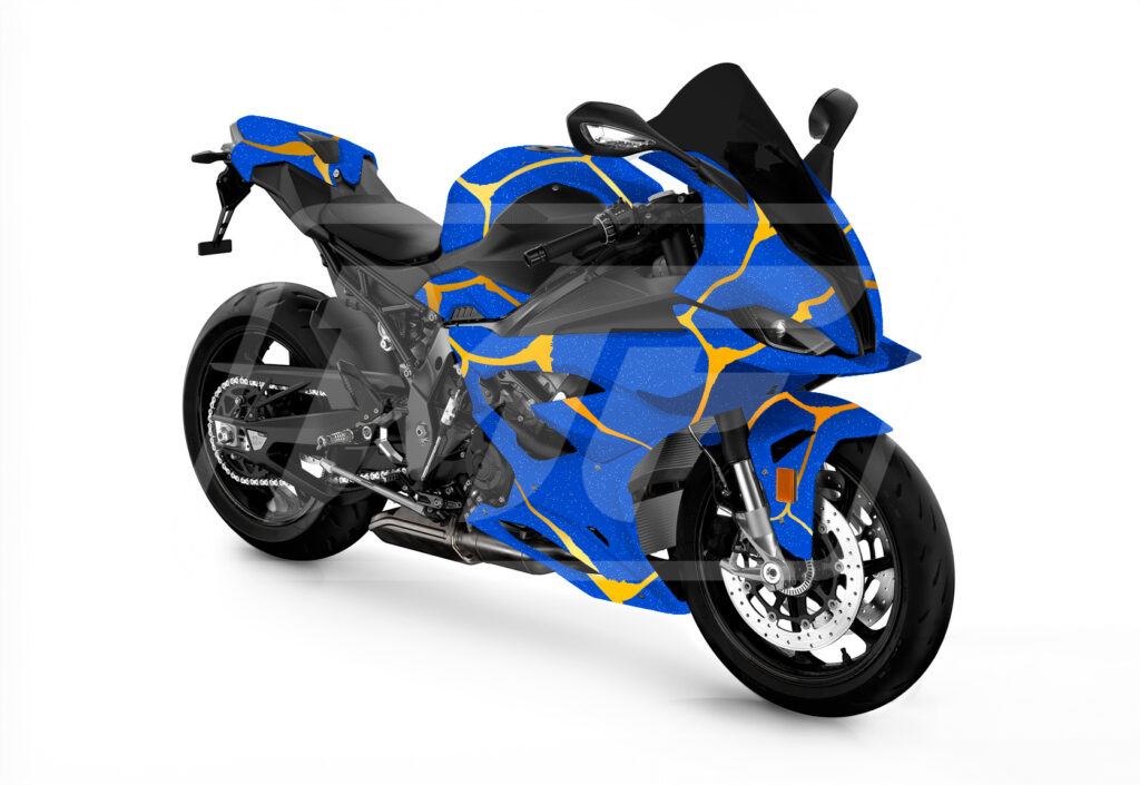 Matte Candy Blue Gold ABS fairings for BMW S1000RR 2023 - 2024 - premium OEM fit kit by Monster Fairings